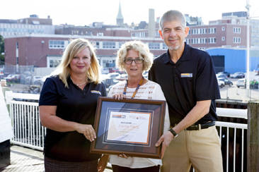 From left: Shelly Dauphinee, vice-president of WorkSafe Services, WorkSafeNB; Joanne Hardy, Mount Saint Joseph Nursing Home; and Tim Petersen, acting president and CEO, WorkSafeNB.